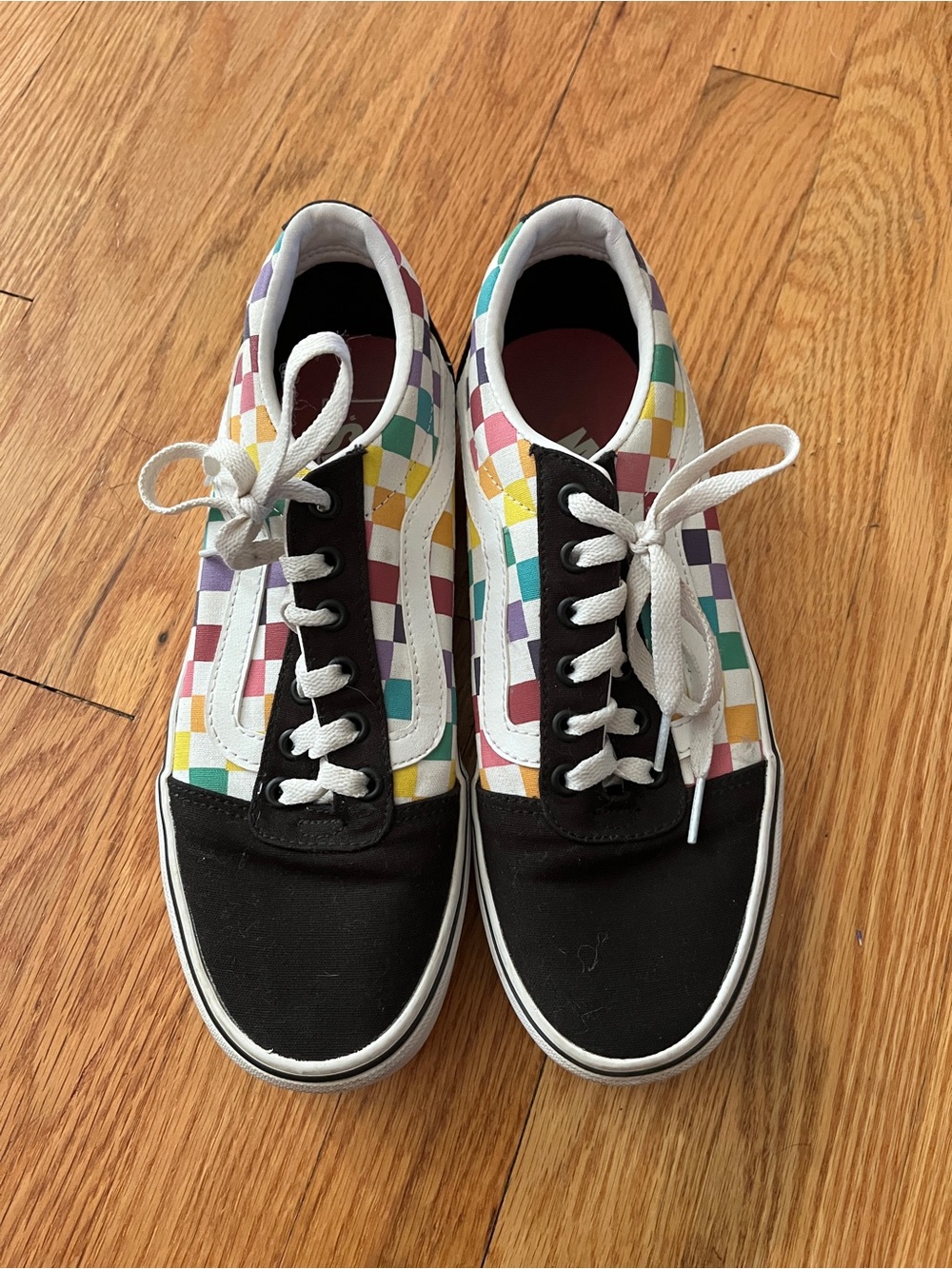 Vans Checkerboard Low Top Sneakers in Black and Multicolor